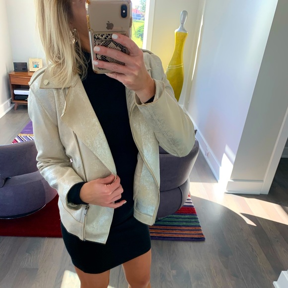 rebecca elliot Jackets & Blazers - NWOT Rebecca Elliot metallic Moto jacket
